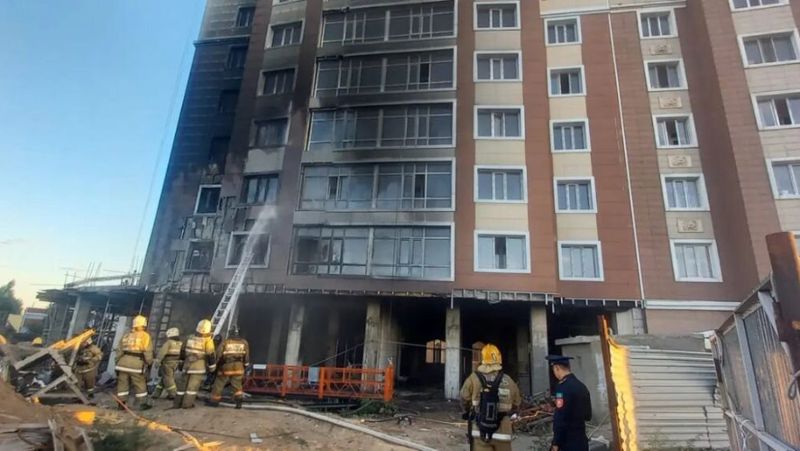 Горящий ЖК Пожар в Нур-Султане