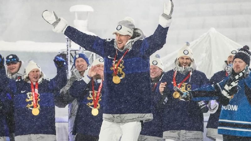 Сборная Финляндии Хоккей Чествование Пекин-2022