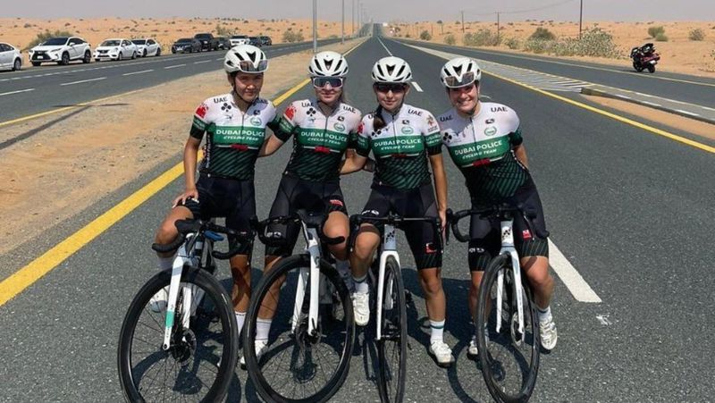 Велогонщицы Махаббат Умутжанова выиграла велогонку Sharjah Race