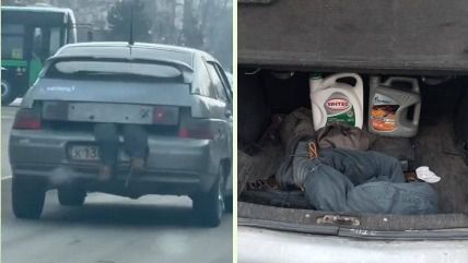 Петропавлда көшедегі көліктің жүк салғышынан адам аяғы салбырап шығып жүрген Әлеуметтік желі