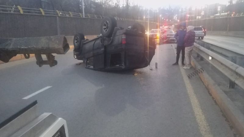 ДТП в Алматы 1 января Перевернулся внедорожник
