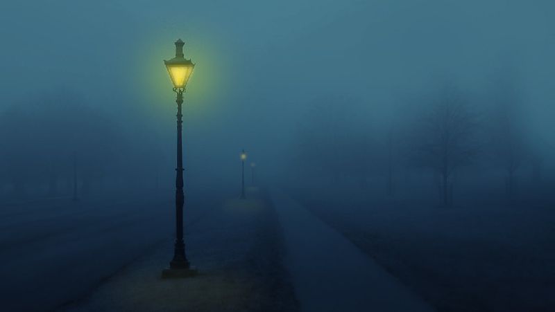 Туман, фонарь 