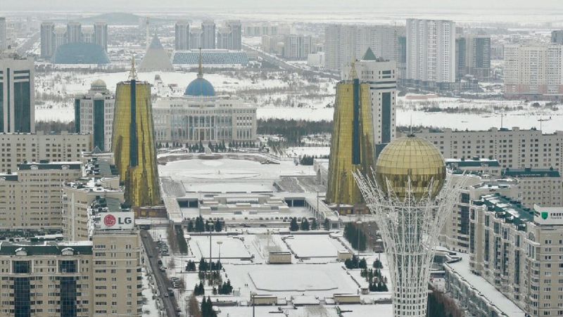 Столица Казахстана зимой