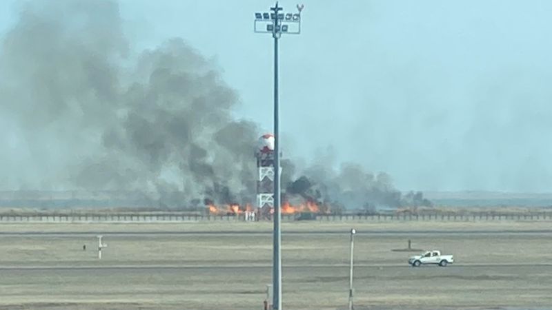Пожар возле столичного аэропорта ликвидирован