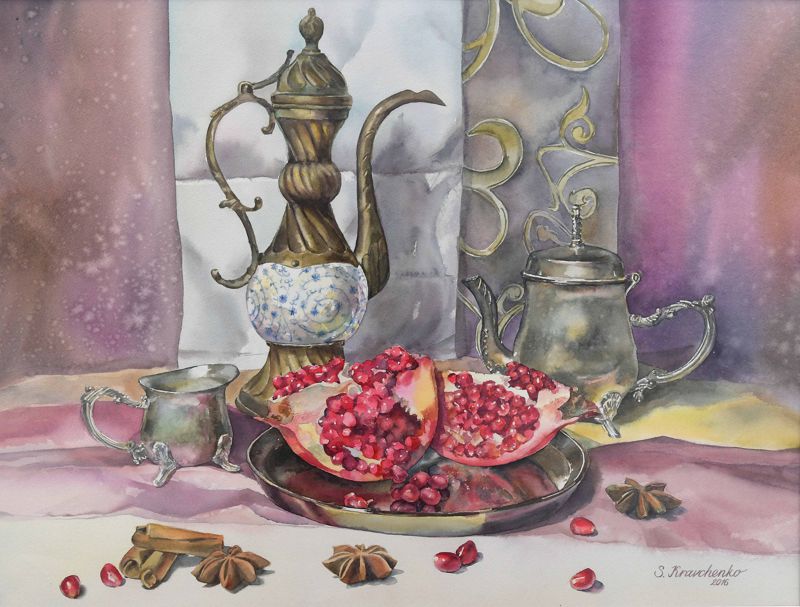 картины в жанре портрета, пейзажа и натюрморта, акварелист Светлана Кравченко, вернисаже в областном художественном музее.