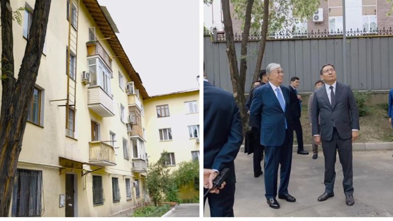Токаев показал, где раньше жила его семья в Алматы