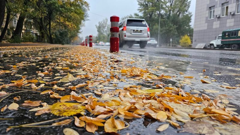 дождь в Алматы, октябрьская погода
