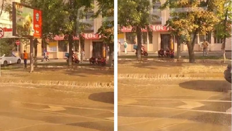 Көшені су басты Әлеуметтік желі
