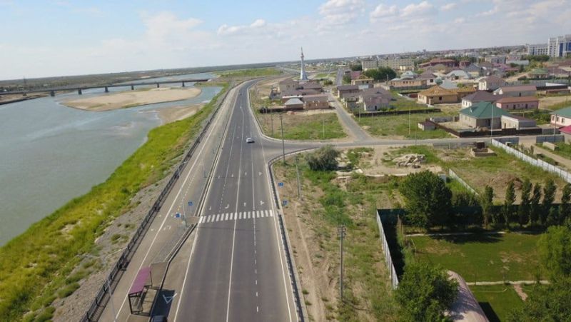 Дорога с высоты птичьего полета В Кызылординской области активно строят и ремонтируют дороги