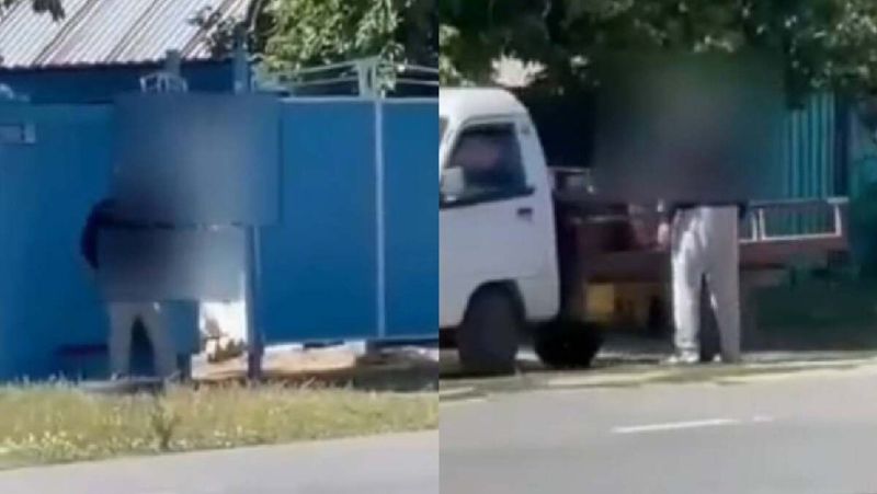 Павлодарлық Павлодарлық көшеде ер адам шалбарын шешті