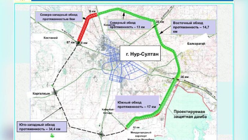нур-султан, кольцевая дорога, участок, закрытие, период
