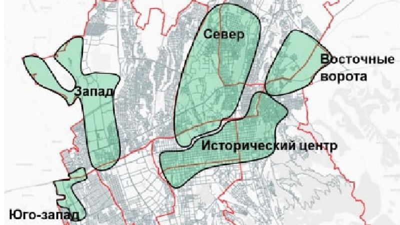 пять полицентров Алматы