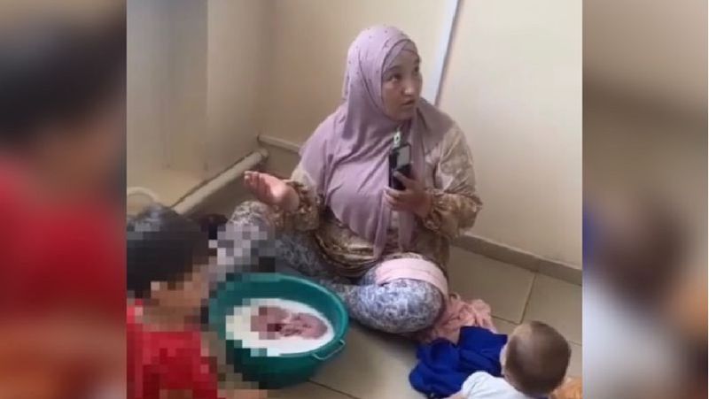 Әкімдікте кір жуған әйел Әлеуметтік желі