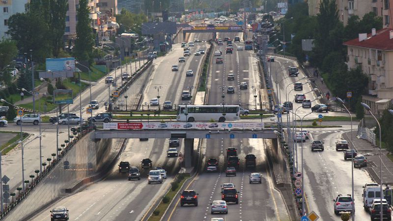 дорога в Алматы перекрытие проспект Алматы движение