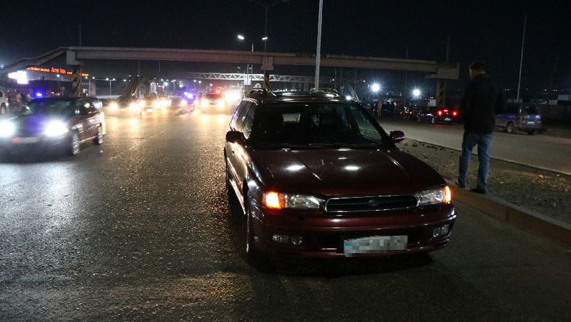 Subaru Алматы наезд на пешехода
