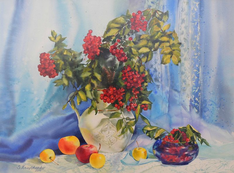 картины в жанре портрета, пейзажа и натюрморта, акварелист Светлана Кравченко, вернисаже в областном художественном музее