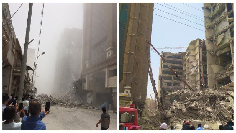 обрушение многоэтажного здания в Иране