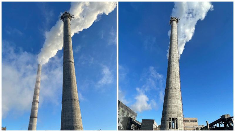 В Павлодаре на ТЭЦ-3 завершили строительство железобетонного ствола новой дымовой трубы
