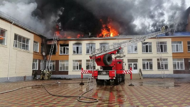 Пожар Павлодар, школа, пожар, ликвидация