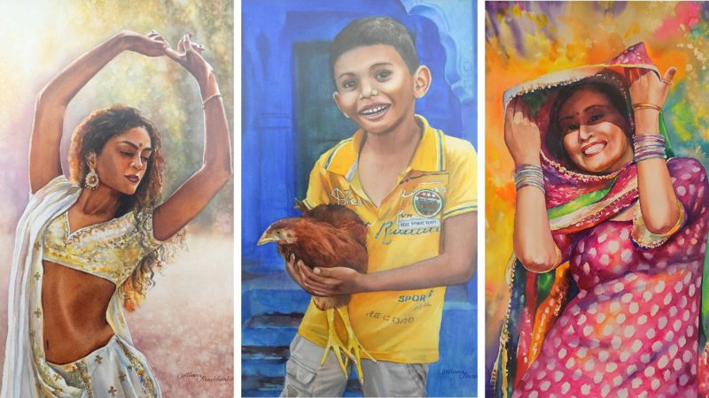 картины в жанре портрета, пейзажа и натюрморта, акварелист Светлана Кравченко, вернисаже в областном художественном музее.