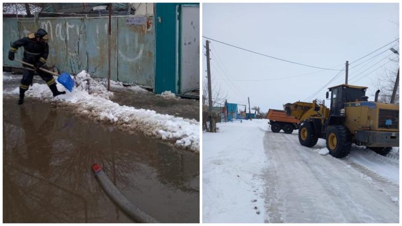В Уральске и Аксае талыми водами затопило улицы и дворы