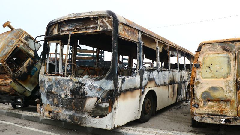 сгоревший автобус 