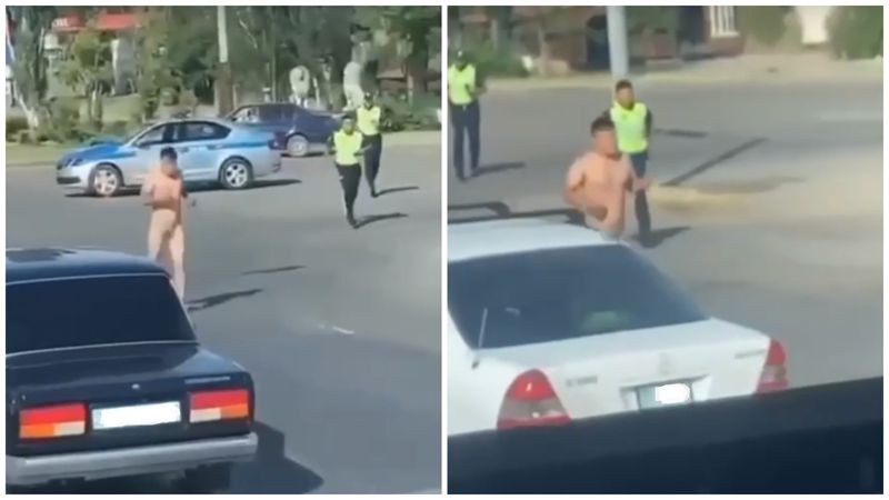 Погоню полицейских за голым мужчиной обсуждают казахстанцы