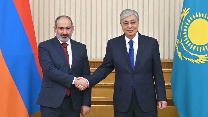 Токаев, Пашинян, встреча Акорда, Токаев, Пашинян, встреча