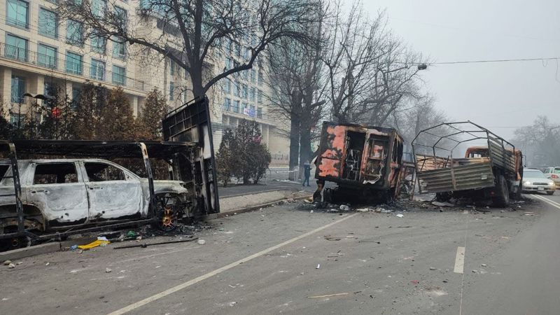 Ситуация на улицах Алматы после ночных январских погромов 