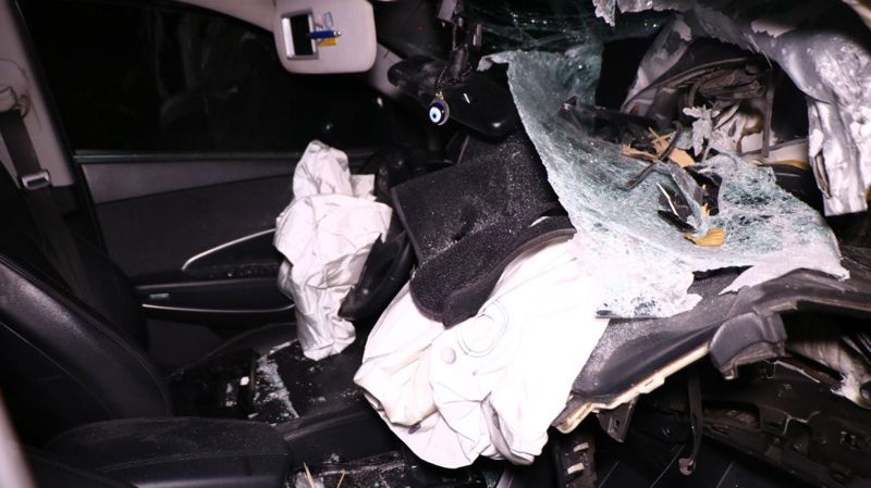 ДТП на проспекте аль-Фараби: Hyundai Santa Fe разбил две ГАЗели