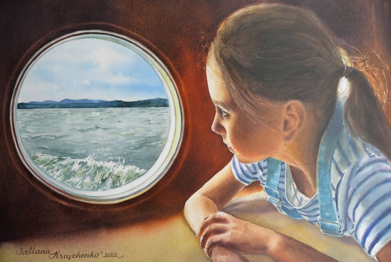 картины в жанре портрета, пейзажа и натюрморта, акварелист Светлана Кравченко, вернисаже в областном художественном музее.