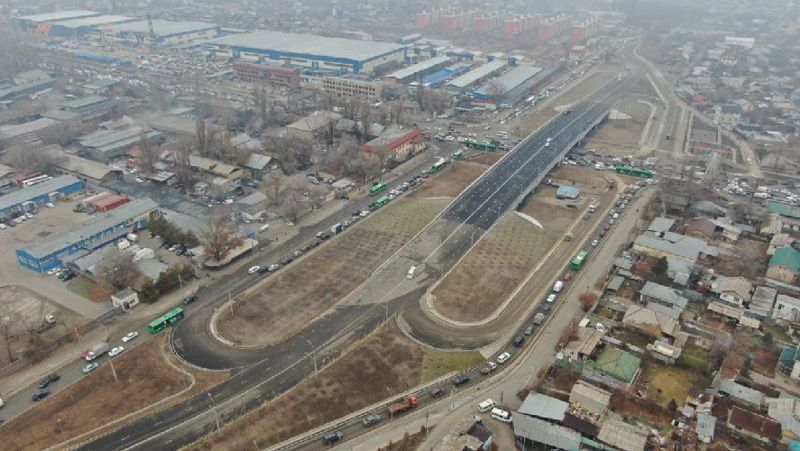 развязка в Алматы пересечение проспекта Рыскулова и улицы Емцова
